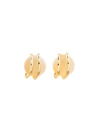 Stone lined gold earrings