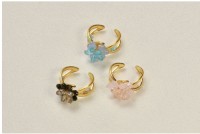 three-flower rings, 18k gold electroplated