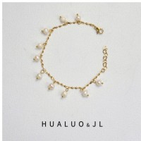 18k gold-plated bracelet, diamonds